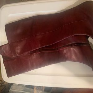 Burgundy super soft leather boots size 6.